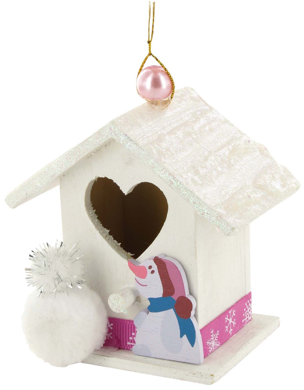 Mini-maison en bois à décorer coeur - Nichoir à oiseaux