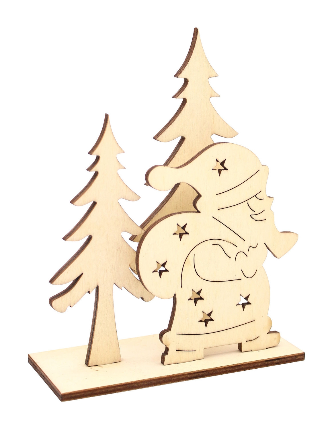 Figurine en bois Père Noël à poser (2,5 x 12, 5 cm)