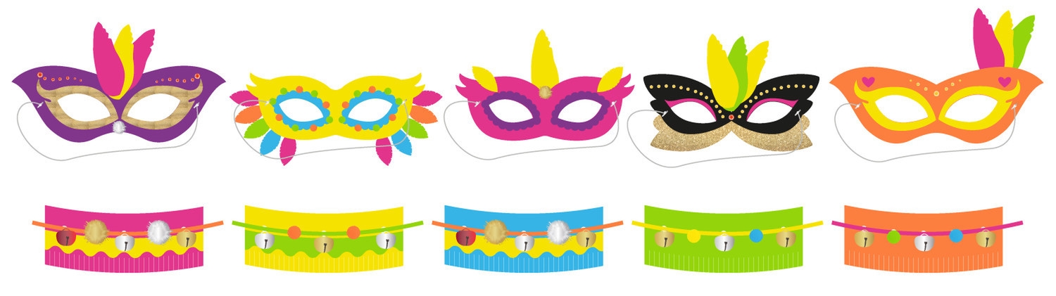 Masque pour enfant à décorer Carnaval 4 pièces - MegaCrea Ref 4831