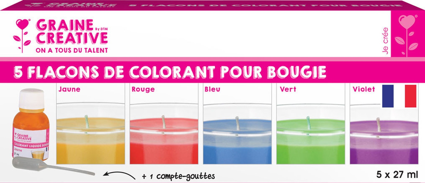Colorant Liquide rouge pour Bougies - Flacon 27ml - Graine