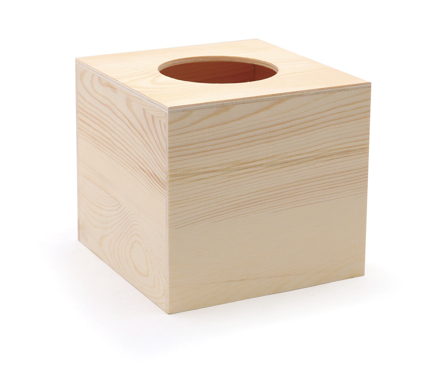 Boîte à mouchoir en bois carrée 13 x 13 x 14 cm
