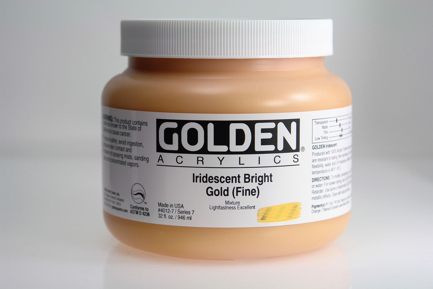 GOLDEN Peinture Acrylic Iridescent Golden VII 946ml Doré brillant