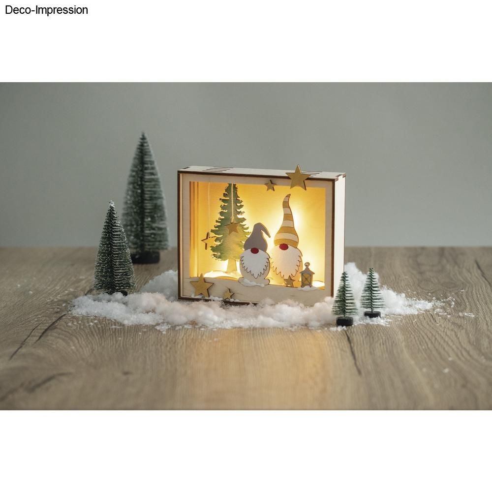 For Living - Décoration de Noël Bonhomme de neige lumineux à piles en  acrylique, 16 po