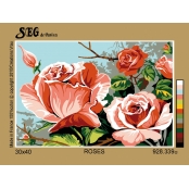 Canevas antique Rose 30x40cm