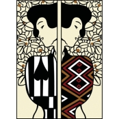 Canevas antique Silhouette Klimt 45x60cm