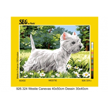 SE926.324 - 3167912927249 - SEG - Canevas antique Westie 40x50cm - France