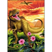 Canevas antique le dinosaure 32x50cm