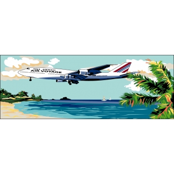 CA3065_13 - 3372770010624 - LUC - Canevas antique L'avion 30x65cm - France