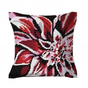 Kit coussin demi-point fleur rouge