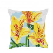 Kit coussin demi-point Fleurs jaunes