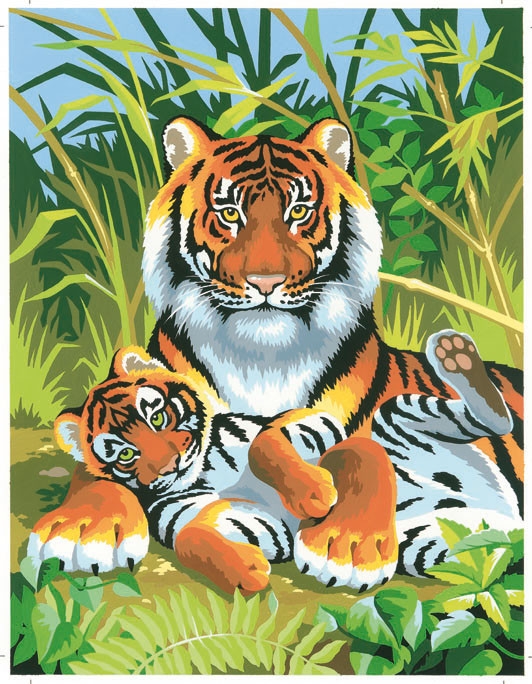 40 X 50 Cm Loisirs Creatifs Peintures Peinture Par Numero Kit Tigre Et Chaton Diy Peinture A Lhuile Dessin Decor De Noel Decorations Cadeaux Dv Videk Hr