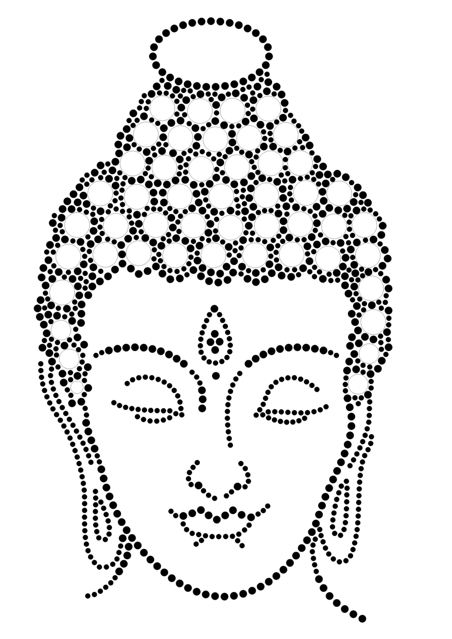 Transfert Thermocollant Clou Strass Bouddha 25x15 Cm Ki Sign Textile