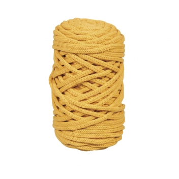 42010166 - 4006166253614 - Rayher - Fil à crocheter Tressé Braidy Recycling 4mm Jaune miel - 7