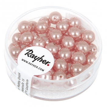 14401271 - 4006166652059 - Rayher - Renaissance Perles en verre , 6mm ø, rose coquille, boîte 45 pces