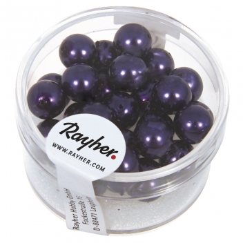 14402316 - 4006166165535 - Rayher - Renaissance Perles en verre , 8mm ø, prune, boîte 25 pces